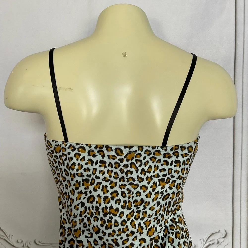 Wild Honey Mini Dress Size Leopard Print Faux Suede Fitted Y2K Dress Size Sm - Picture 8 of 9